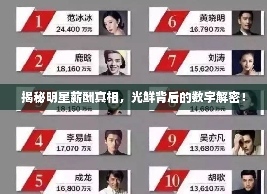 揭秘明星薪酬真相，光鮮背后的數(shù)字解密！